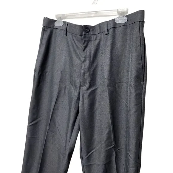 Haggar Cool 18 Dress Pants Mens Size 36x29 Dark Gray Color Expandable Waist - Picture 4 of 9